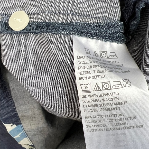 Denim & Co Stretch Denim Allover Floral Print A-Line Sleeveless Dress 2X - Picture 6 of 11